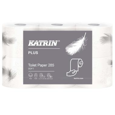 Toiletpapir Katrin Plus 3-lag 35.6 m Nyfiber,7 pk x 6 rl/krt
