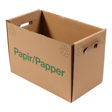 Papkasse 440x244x300 mm Brun med Tryk til Returpapir,stk