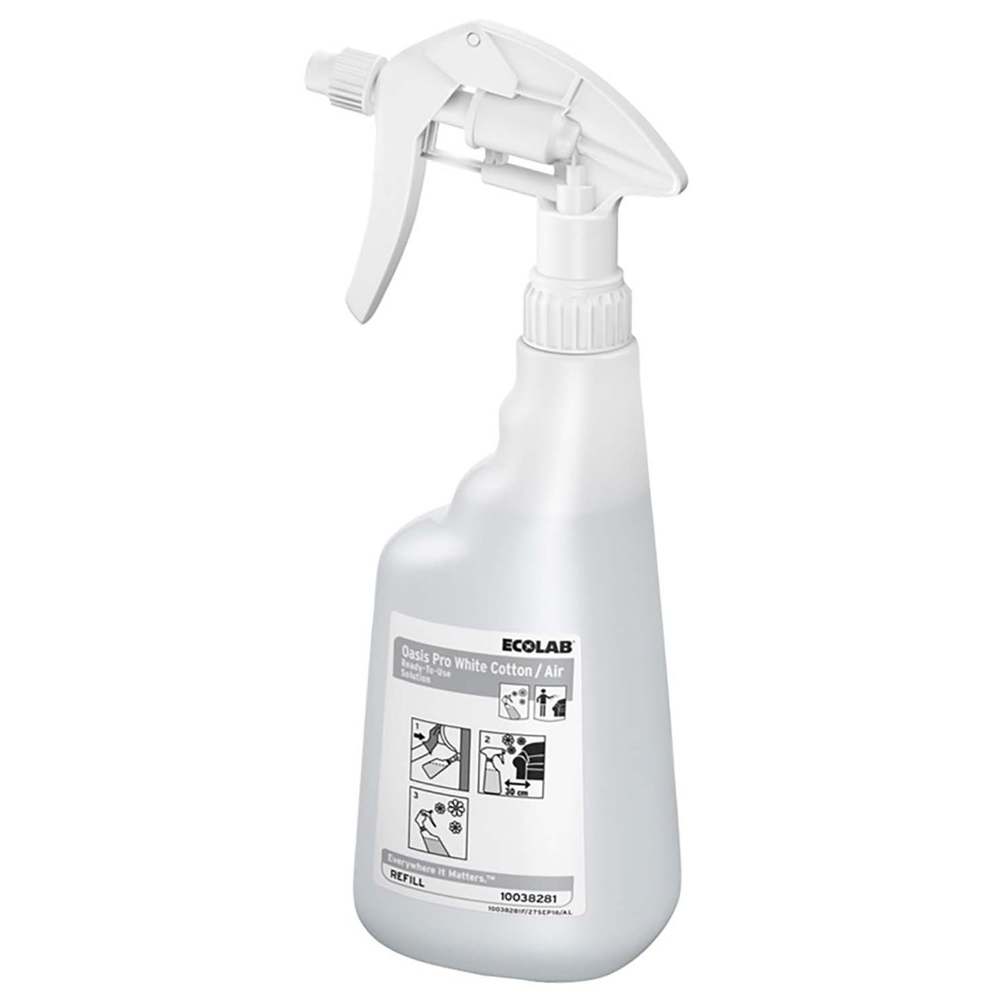 Flaske Tom Bruse 650ml med Tryk uden Hoved Klar til Oasis Pro White Cotton/Air,1 fl