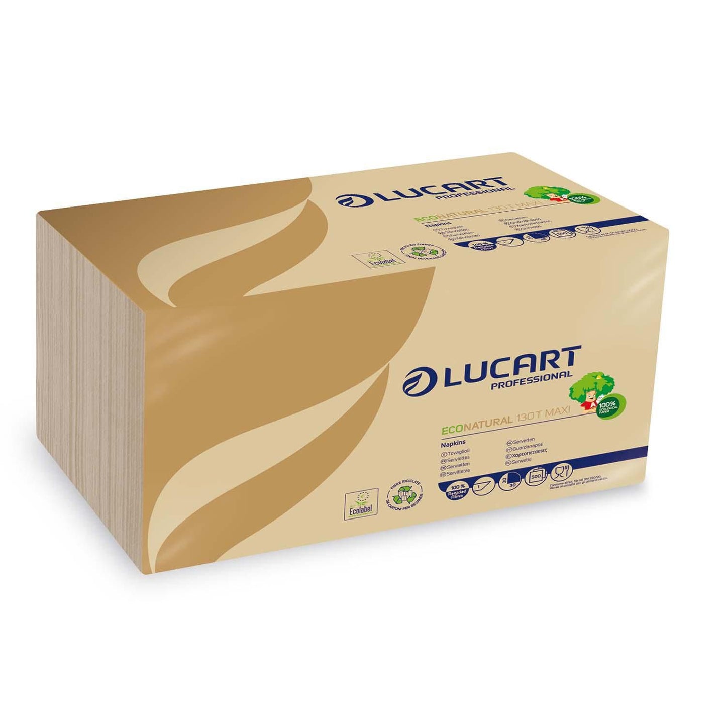 Serviet Econatural 1 lag 30x30 cm Natur,8 pk x 500 stk/krt