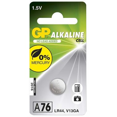 Batteri GP Knapcelle Alkaline LR44 1.5V 1 stk/pk,stk