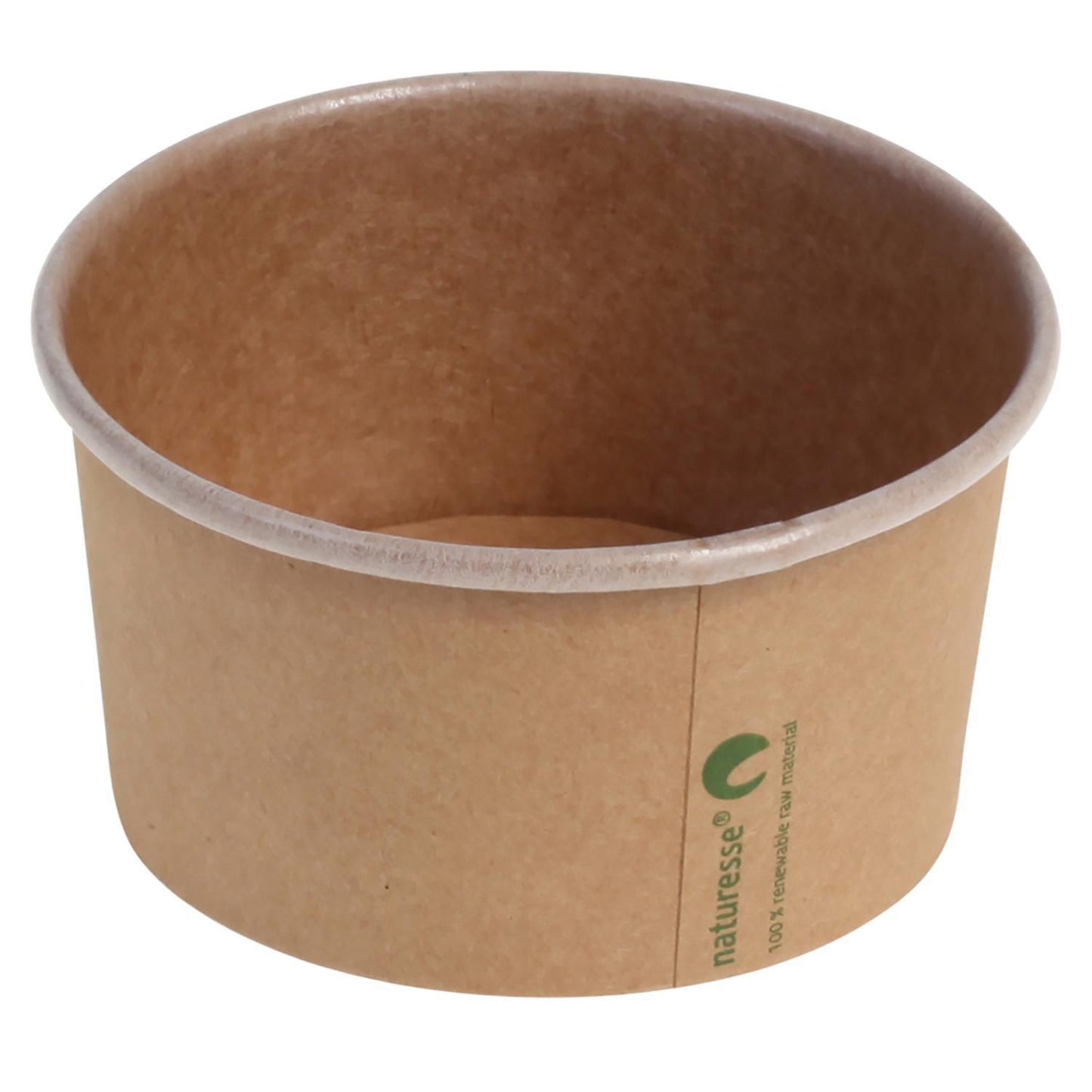 Isbæger 240ml 8 oz Ø96x52mm kraft pap PLA Brun,20 ps x 50 stk/krt