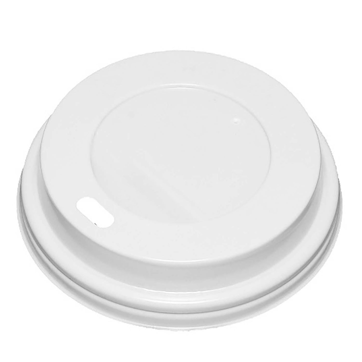 Drikkelåg CPLA Ø90xH20mm Til Kaffebæger Hvid Catersource,100 stk/ps