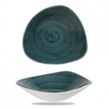 Skål trekantet Stonecast Patina 60cl Ø23.5 cm. Porcelæn Rustik Blågrøn,12 stk/krt