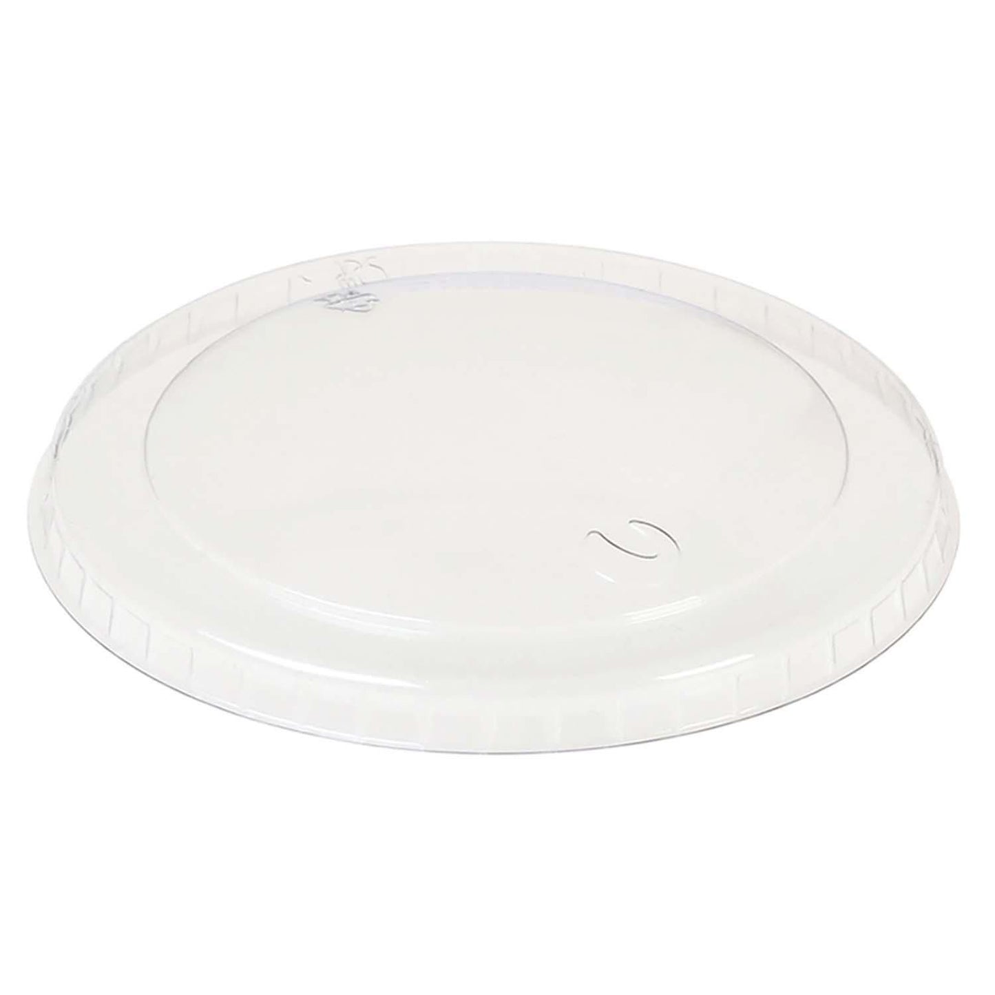 Plastlåg Ø105 mm Bionedbrydelig PLA Klar til isbæger 360 ml,15 ps x 50 stk/krt