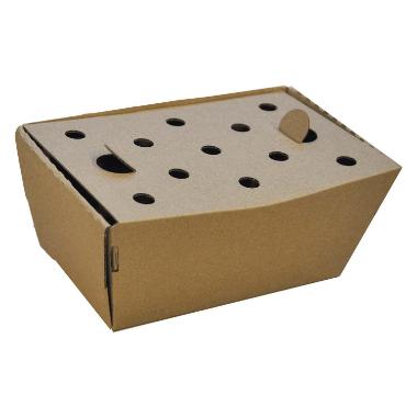 Pommes Frites Æske Ufoldet L168xB92xH88mm Pap med låg Brun,150 stk/krt