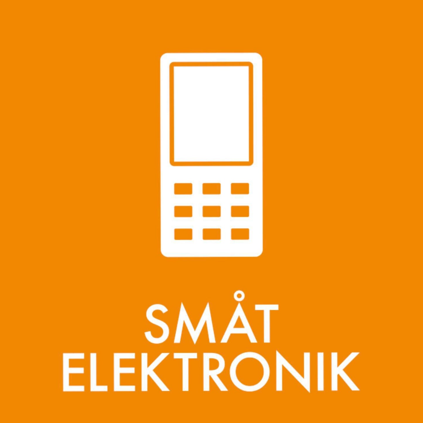 Piktogram SMÅT ELEKTRONIK 12x12 cm,stk