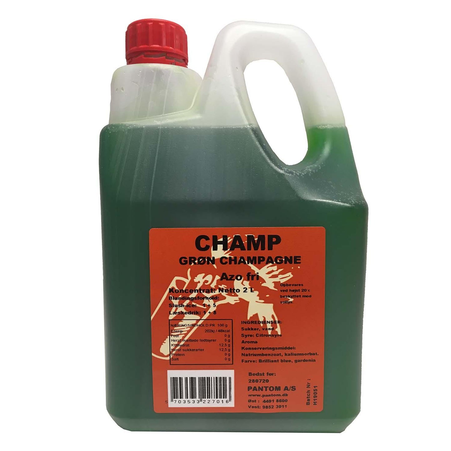 Saft Champ Champagnebrus smag 2 ltr Grøn,4 dnk x 2 ltr/krt