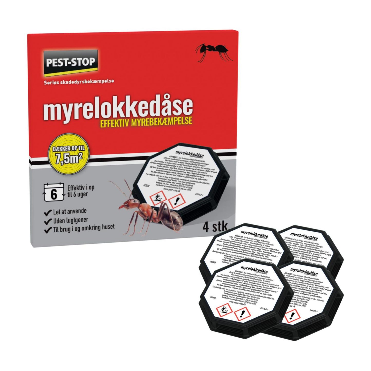 Insektbekæmpelse Myrelokkedåse Pest-Stop 4-pak Indendørs/Udendørs brug,4 stk/pk