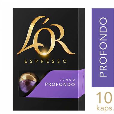 Kaffekapsel L'OR Lungo PROFONDO Styrke 8,10 pk x 10 stk/krt