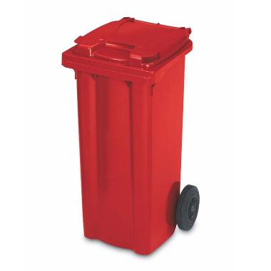 Affaldscontainer 120 ltr 2-hjulet Rød,stk