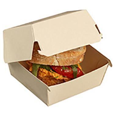 Burgerboks mini 90x85x50 mm karton af Bambusfibre Natur,8 pk x 50 stk/krt