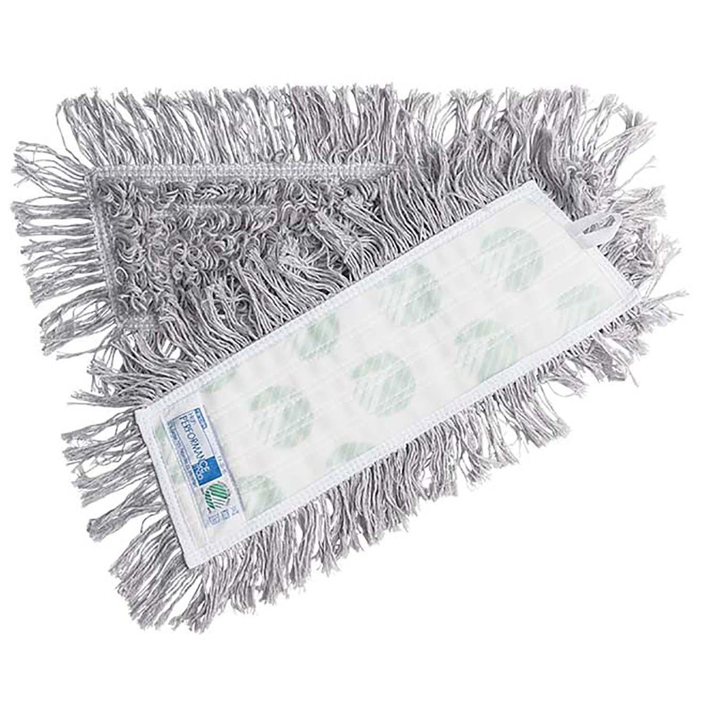 Moppe Velcro Mop 30cm Svanemærket med Frynser Grå Tør/Våd til trægulve/linoleum,5 stk/pk