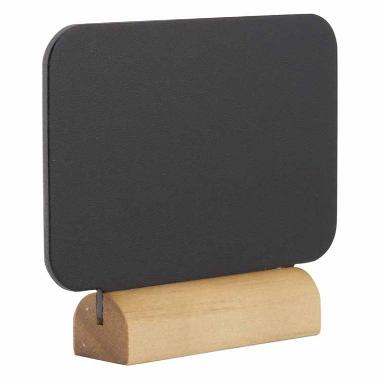 Tavle Securit Rektangel 7x9x2 cm med Hvid tuschpen med Træ fod,stk