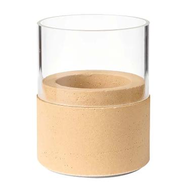 Lysholder Duni 70x61 mm model Neat Glas/Sand til LED,10 stk/krt