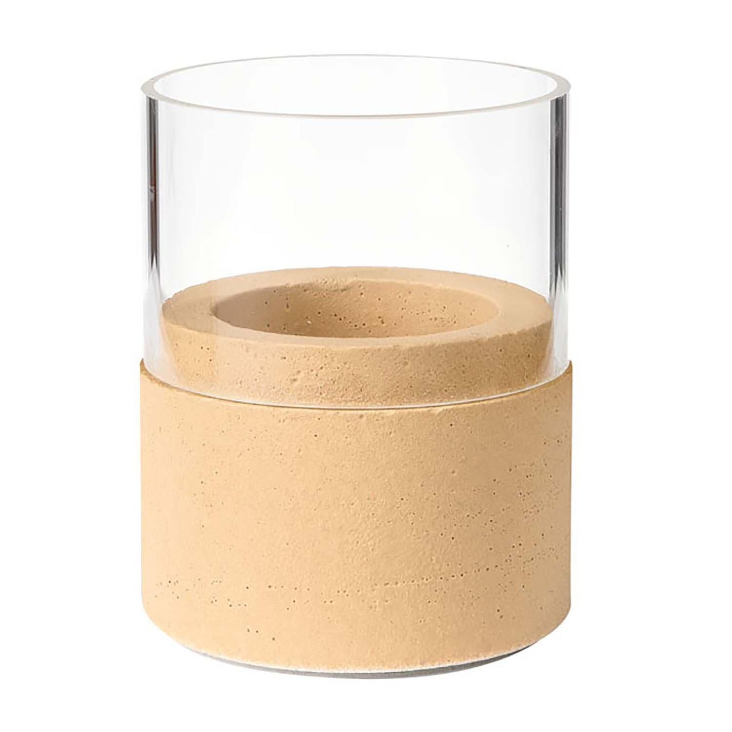 Lysholder Duni 70x61 mm model Neat Glas/Sand til LED,10 stk/krt