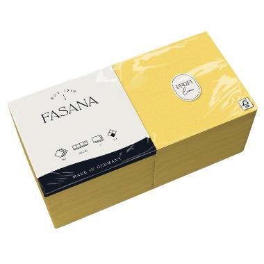 Middagsserviet, 1/4 Fold, 3-lags, 40x40, Gul, Fasana ( 250 stk )