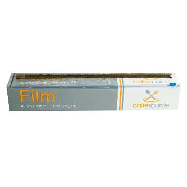 Film Catersource Uperforeret B44cmxL300m 9my PE Klar i cut-box,rl