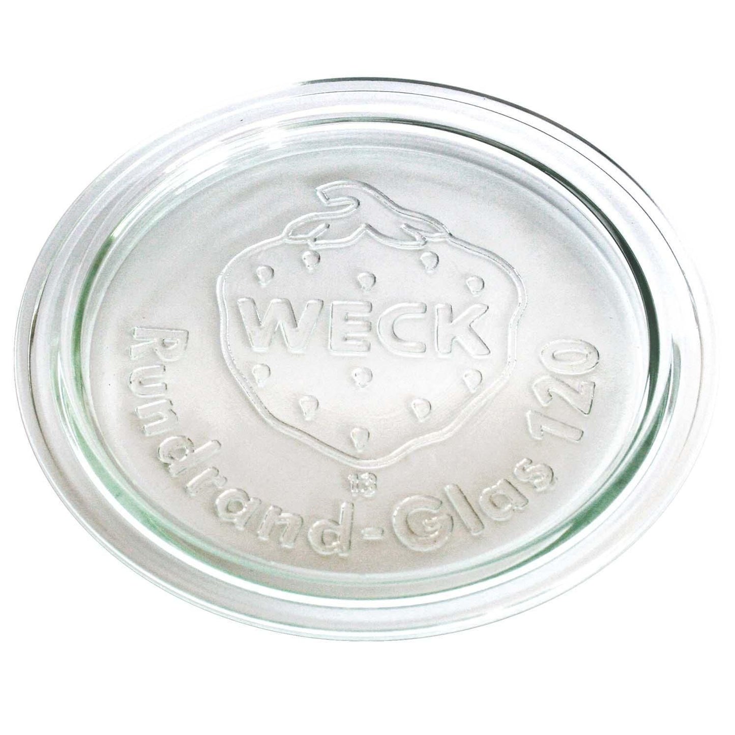 Låg Weck Ø120 mm til patentglas. Glas,stk