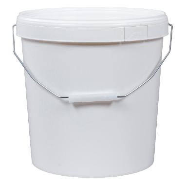 Spand 14,4 ltr med hank Emsafe Ø292 mm uden låg plast hvid,309 stk/pl