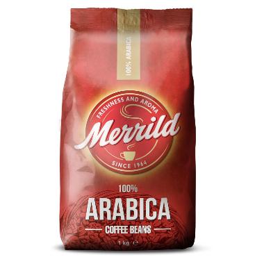 Kaffe Merrild Arabica 1kg hele bønner,1 kg/ps