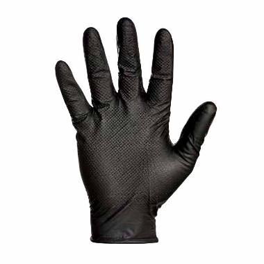 Handske engangs Grippaz 246BK Str M Nitril uden velourisering 0,15 mm Sort,50 stk/pk