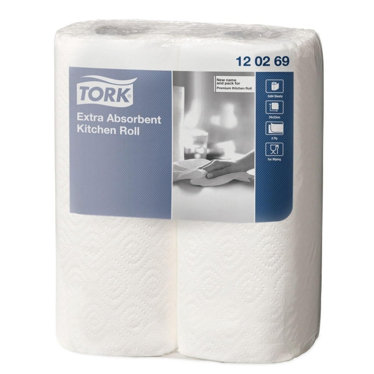 Køkkenrulle Tork Ekstra Plus 2-lag 15.4m,12 pk x 2 rl/krt