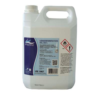 Hånddesinfektion gel Pristine 85% Ethanol med Glycerin 5 ltr,5 ltr/dnk