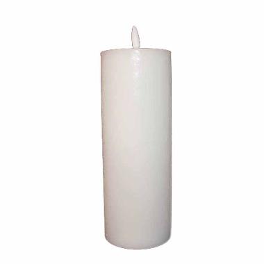 LED bloklys 7.5x15 cm med 3D flamme Hvid,1 stk