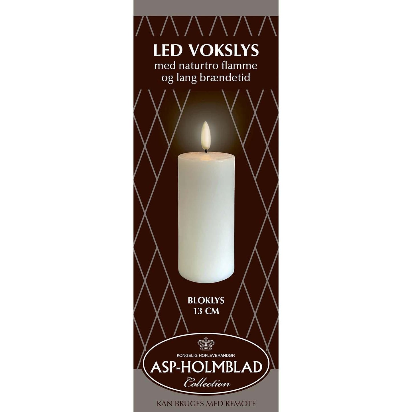 LED lys Asp-Holmblad Bloklys 5.8x13 cm Hvid,stk