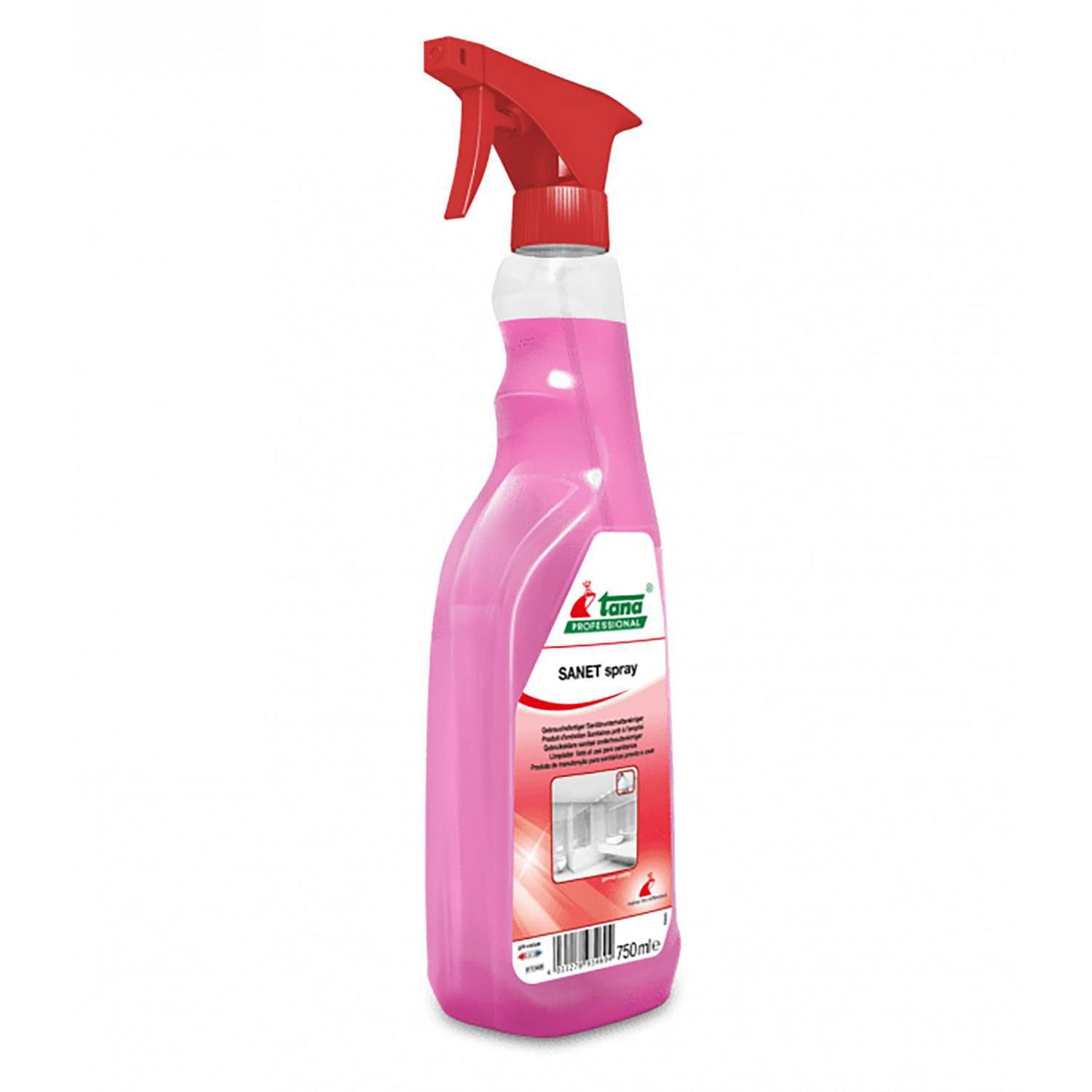 Sanitetsrengøring SANET Spray 750ml med Parfume/Alkohol Rød Klar-til-brug,750 ml/fl