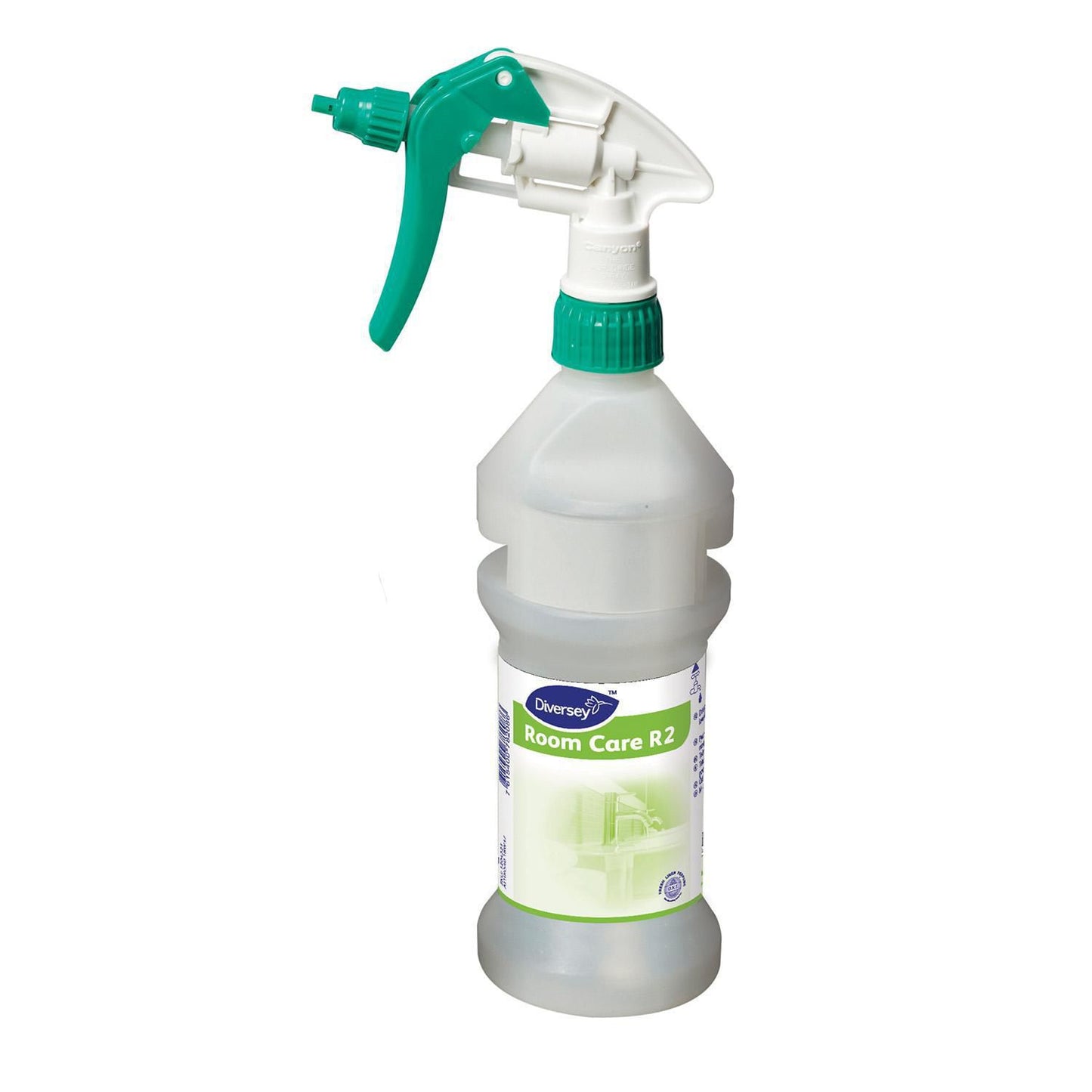 Flaske Tom Skum 300ml med Hoved/Label Grå/Grøn til Room Care R2 Pur-Eco,1 stk
