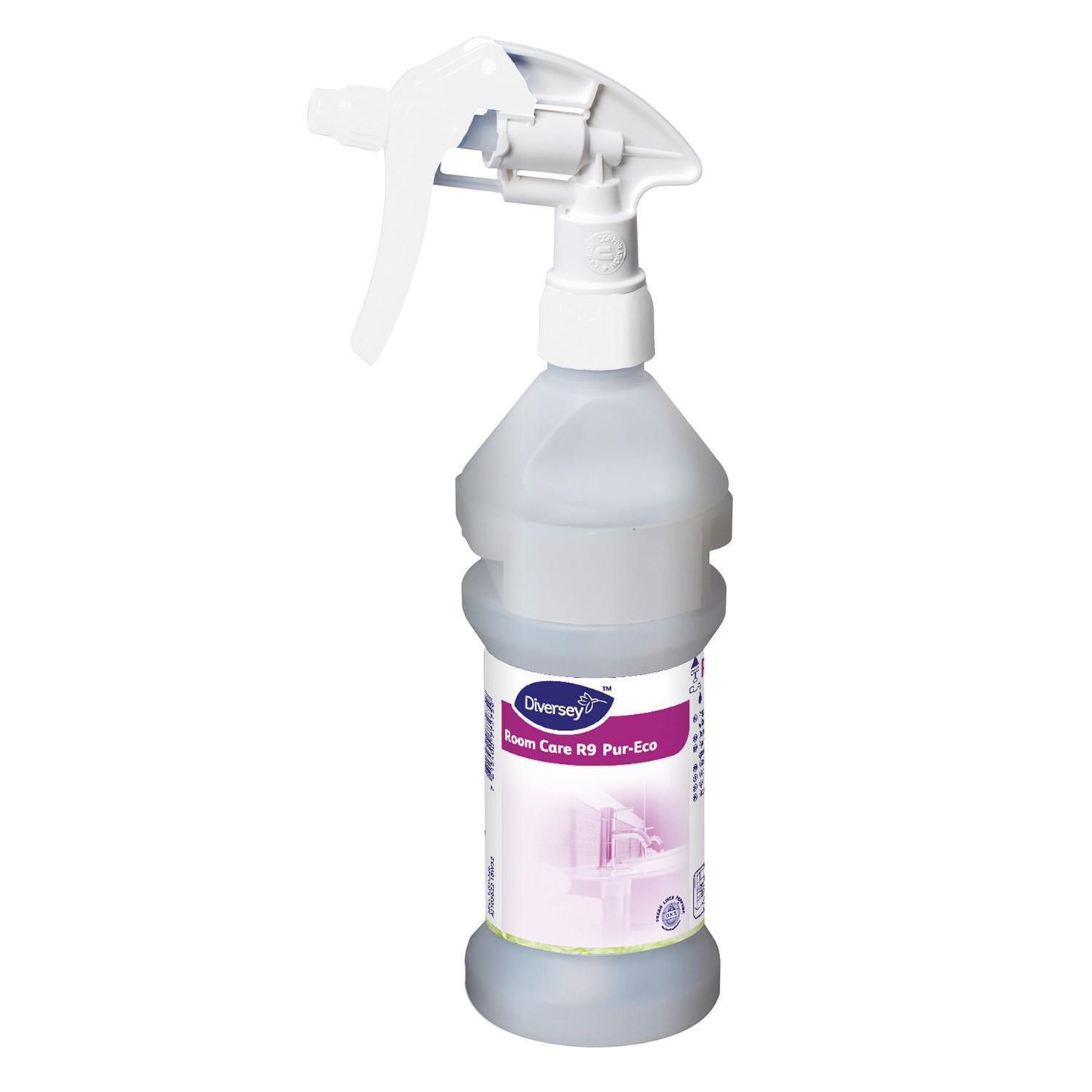 Flaske Tom Skum 300ml med Hoved/Label Grå/Hvid til Room Care R9 Pur-Eco,1 stk