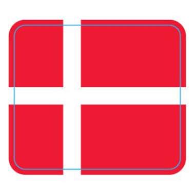 Etiket Dansk flag 30x26mm med frostlim,500 stk/rl