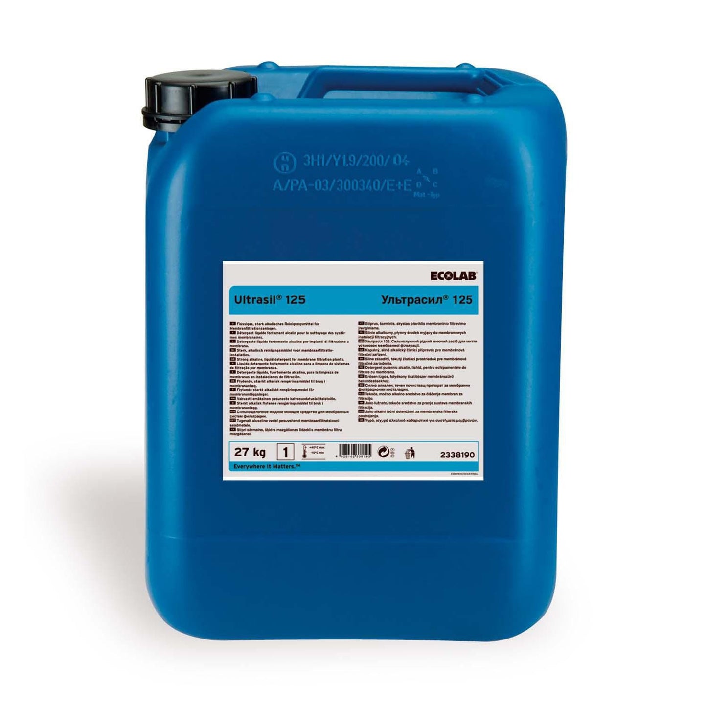 Rengøring stærk alkalisk Ultrasil 125 til membraner i fødevareproduktion 27 kg,27 kg/dnk