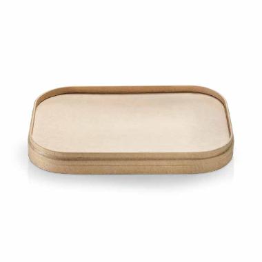 Kartonlåg 173x120x10mm rektangulær brun bionedbrydelig kraft/PLA biocoating,6 ps x 50 stk/krt
