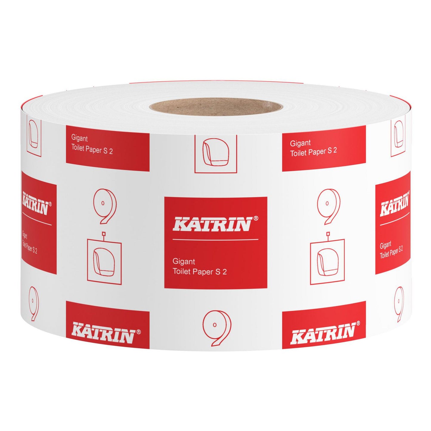 Toiletpapir Katrin Jumbo Midi 2-lag Ø190mm 200m Nyfiber Hvid,12 rl/krt