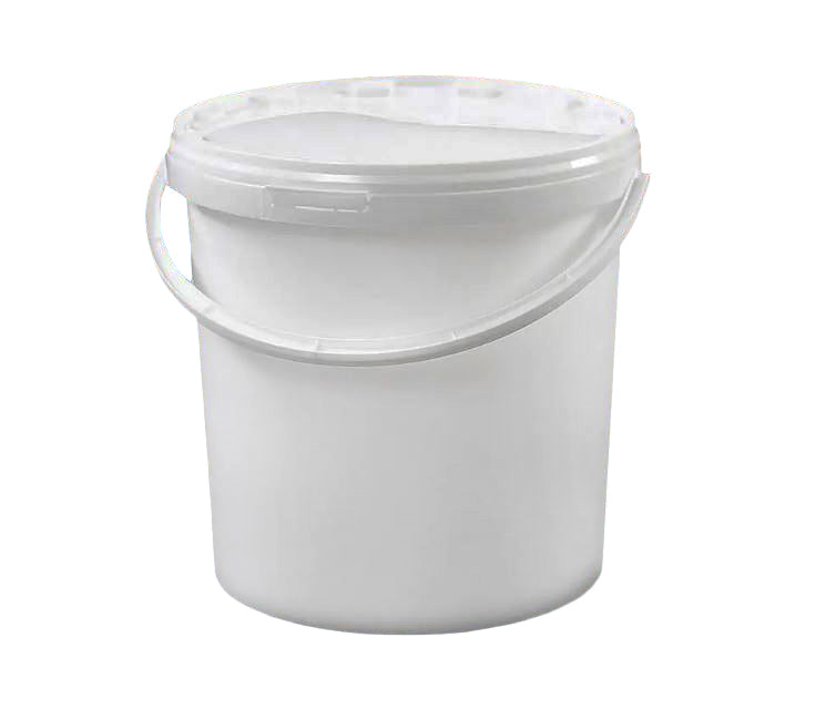 Spand 10 ltr Ø265xH265mm med hank/låg Plast Hvid Fødevaregodkendt,6 sæt/ps
