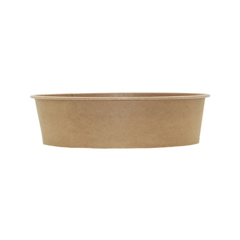 Salatskål rund 900 ml Ø185 mm H50 mm kraft/PE-belagt Brun,6 pk x 50 stk/krt