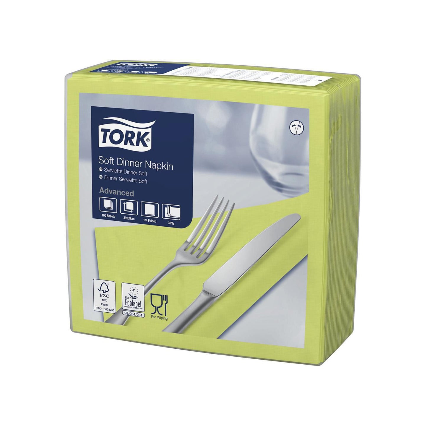 Serviet Tork 40x40 cm 3-lag Lime,100 stk/pk