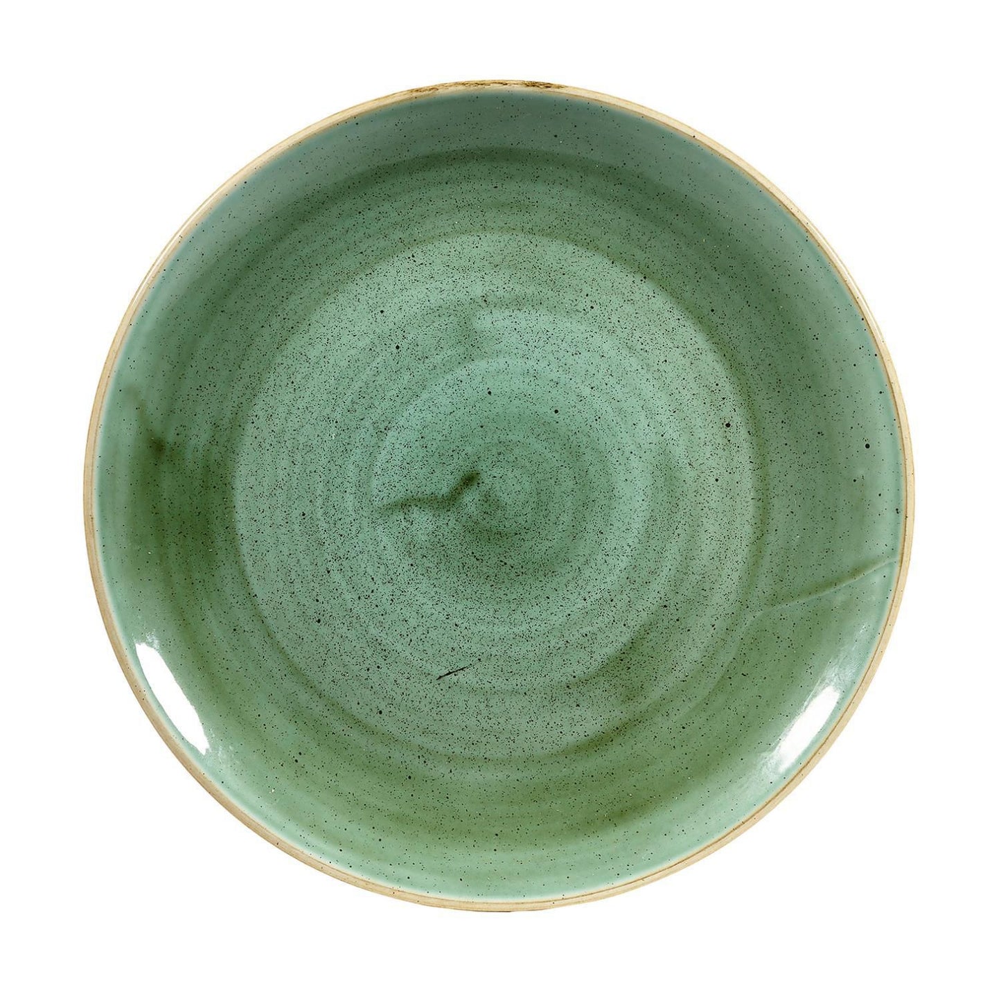 Tallerken Coupe Stonecast Ø26 cm Porcelæn Salturt Grøn,12 stk/krt