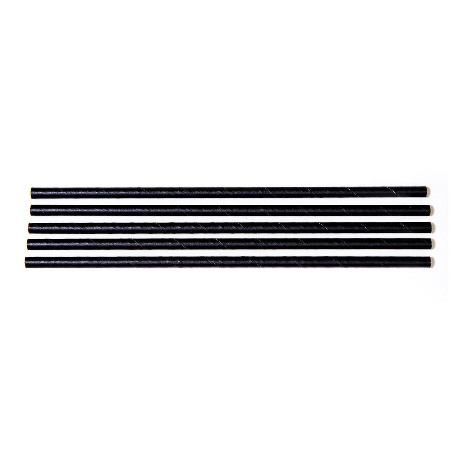 Sugerør Ø6x200 mm uden knæk Bionedbrydelig Papir Sort,500 stk/ps