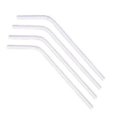 Sugerør Ø6x240 mm med knæk Bionedbrydelig Papir Hvid,500 stk/ps