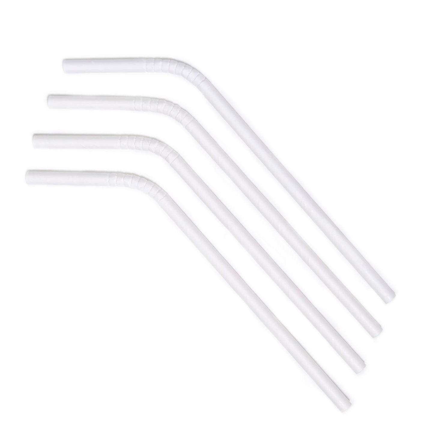 Sugerør Ø6x240 mm med knæk Bionedbrydelig Papir Hvid,500 stk/ps