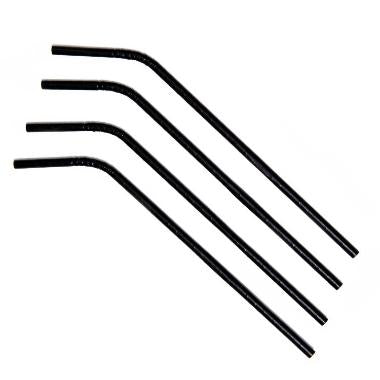 Sugerør Ø6x245 mm med knæk Bionedbrydelig Papir Sort,500 stk/ps