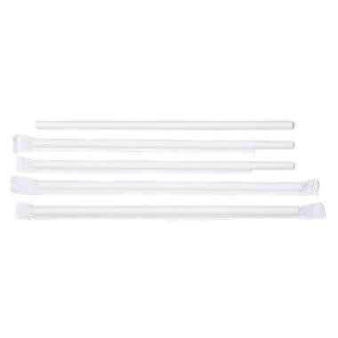 Sugerør Ø8x230 mm uden knæk enkeltpakket Bionedbrydelig Papir Hvid,500 stk/ps