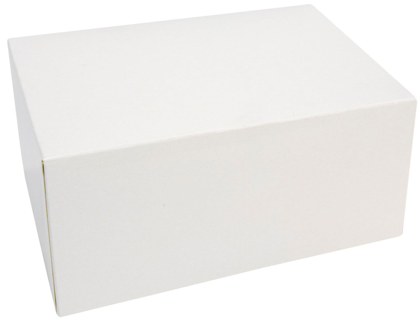 Kageæske hængslet låg høj L180xB130xH80mm pap med åben front uden rude hvid,200 stk/krt