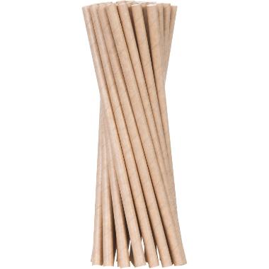 Sugerør Ø6x200 mm uden knæk Bionedbrydelig Papir Brun,500 stk/ps