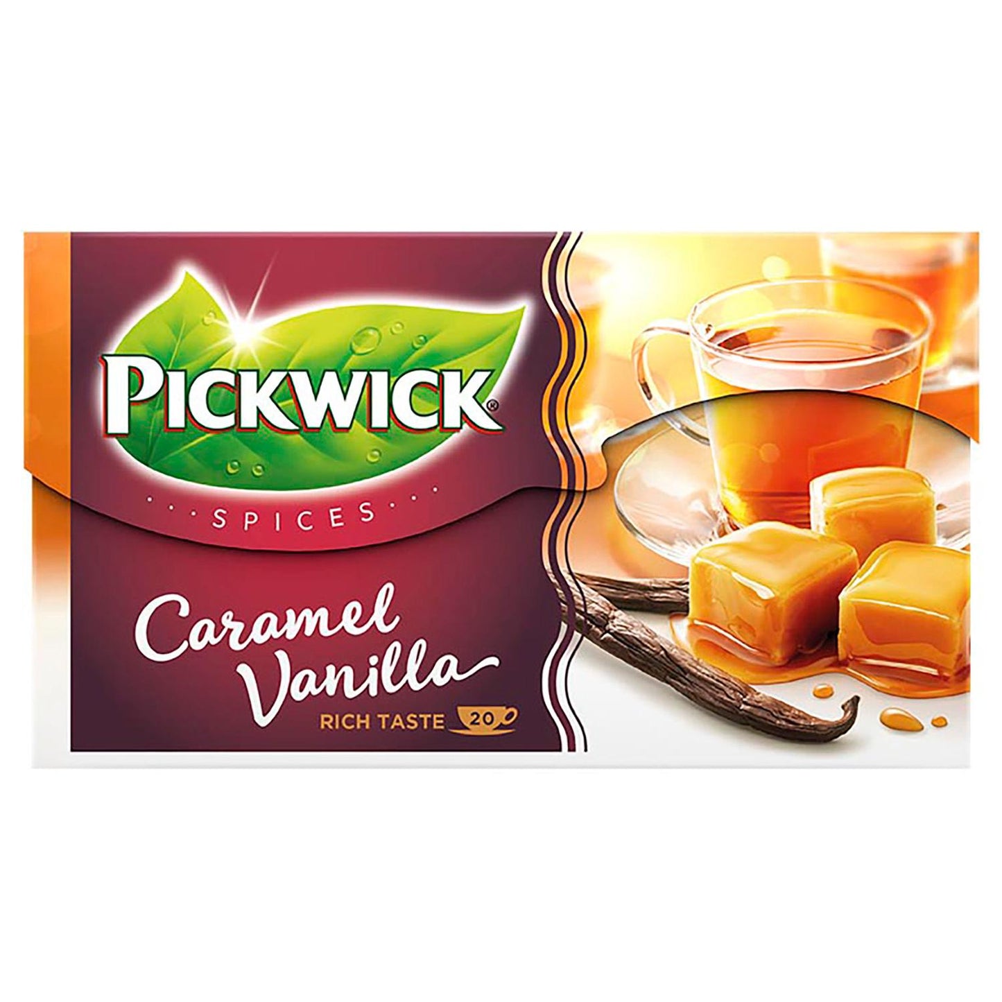 Te Sort Pickwick Caramel Vanilla 20 breve Rainforest Alliance Karamel/Vanilje,20 stk/pk