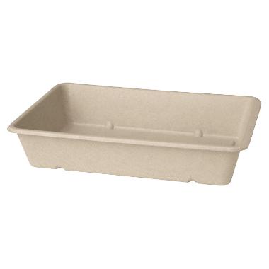 Skål rektangulær 1200 ml 230x155x46 mm Bagasse natur FF,12 pk x 40 stk/krt